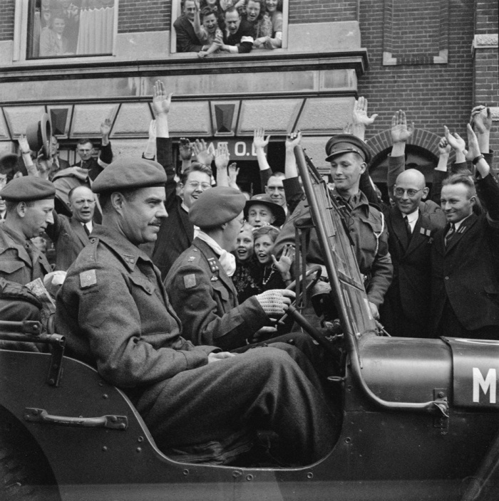 Prince Bernhard in his Jeep in April 1945