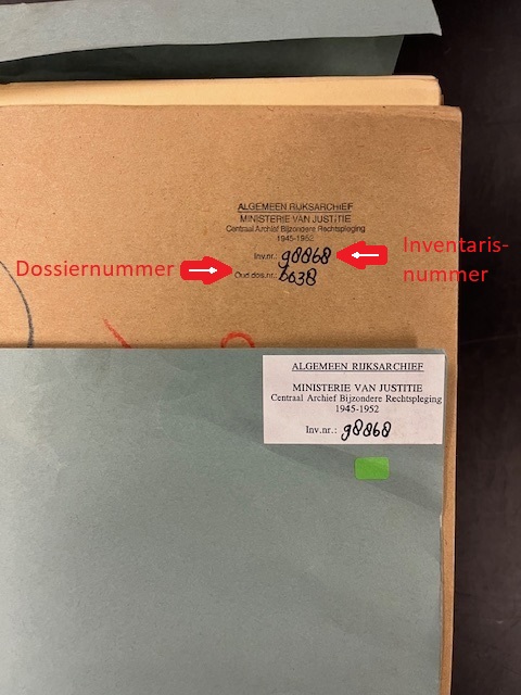 Dossiernummer en inventarisnummer Dossiernummer en inventarisnummer