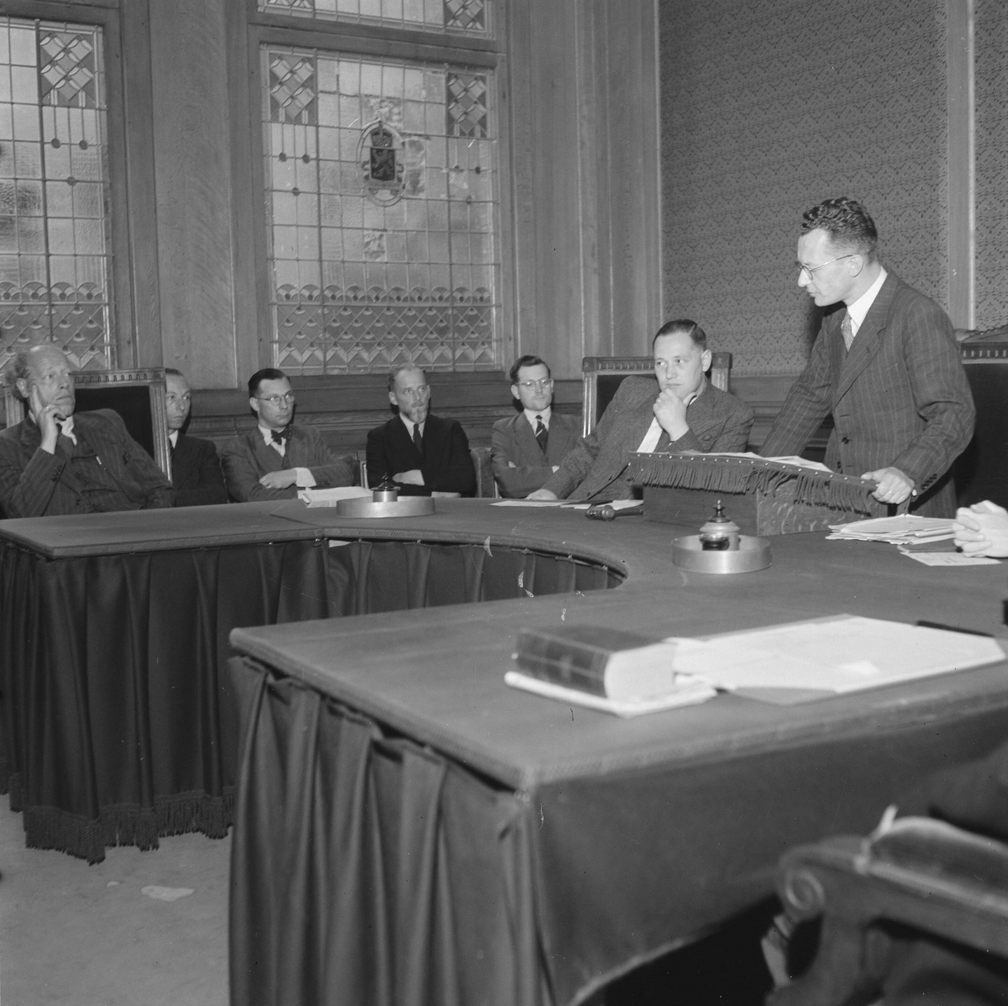 Eerste zittingsdag Tribunaal 's-Hertogenbosch, 1945