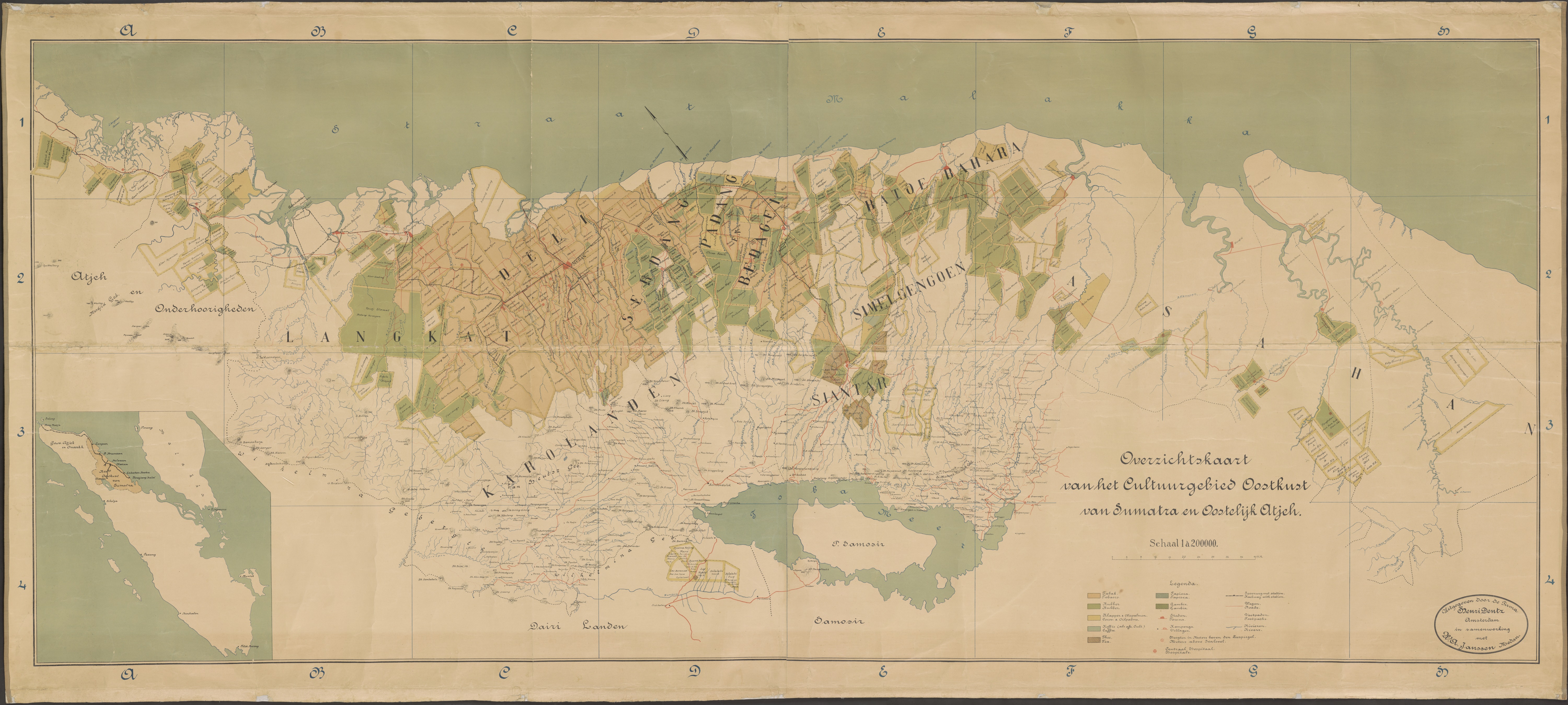 Kaart van de oostkust van Sumatra (1914), collectie Nationaal Archief