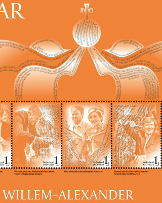 Postzegels tien jaar koningschap