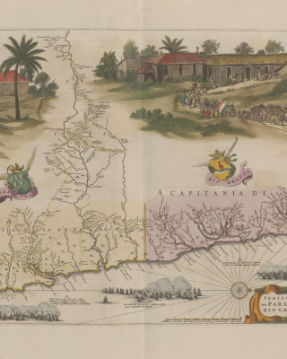 Kaart van Brazilië uit de Atlas Maior door Joan Blaeu, 1662