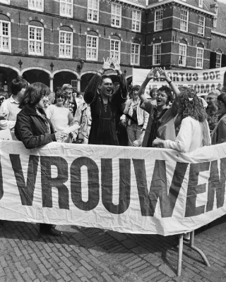 Demonstratie voor abortus, 1979 foto: R. Croes