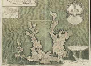 Kaart van Suriname door Alexander de Lavaux (1737)