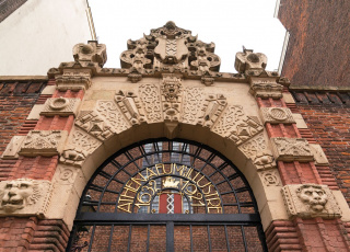 Ingang Agnietenkapel, Universiteit van Amsterdam. Foto: Lisa Maier, beeldbank UvA