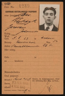 Aanvraag paspoort Gerardus Johannes Blokdijk