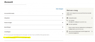 Inschakelen nieuwe presentatie op de accountpagina