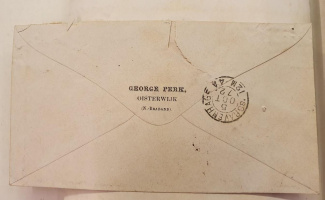 Achterkant envelop afzender George Perk