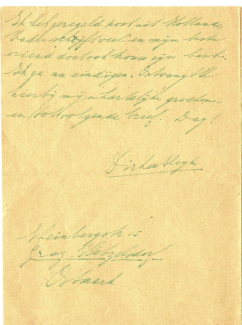 Fragment uit brief van Dirk de Slegte, oktober 1943