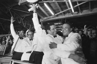 Henck Arron, Jaggernath Lachmon, Johan Ferrier, Olton van Genderen en Eddy Bruma