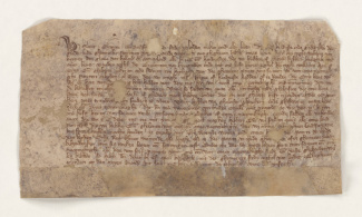 Akte waarmee Leiden alle van Margaretha en Willem V verkregen stadsrechten weer terug geeft (1355).