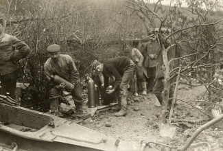 Duitse loopgraaf 1916, foto Arthur Tervooren