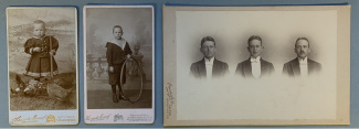 Foto's van Wijsman als kind en man (rechts)