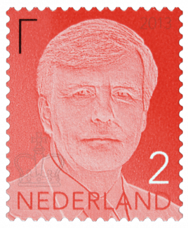 Permanente postzegel koning Willem-Alexander, ontwerp Job Smeets/Nynke Tynagel