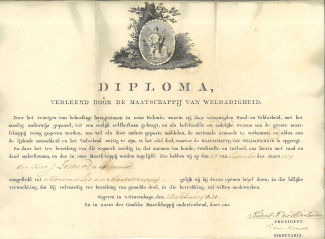 Diploma Maatschappij van Weldadigheid, 1820